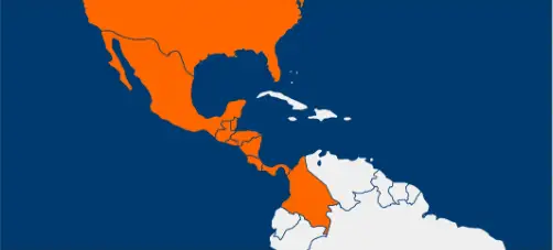 Mapa: Estados Unidos y América