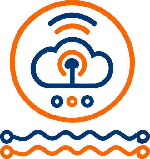 IOT Ícono de IoT para conectividad y monitoreo logístico en tiempo real de Recurso Confiable