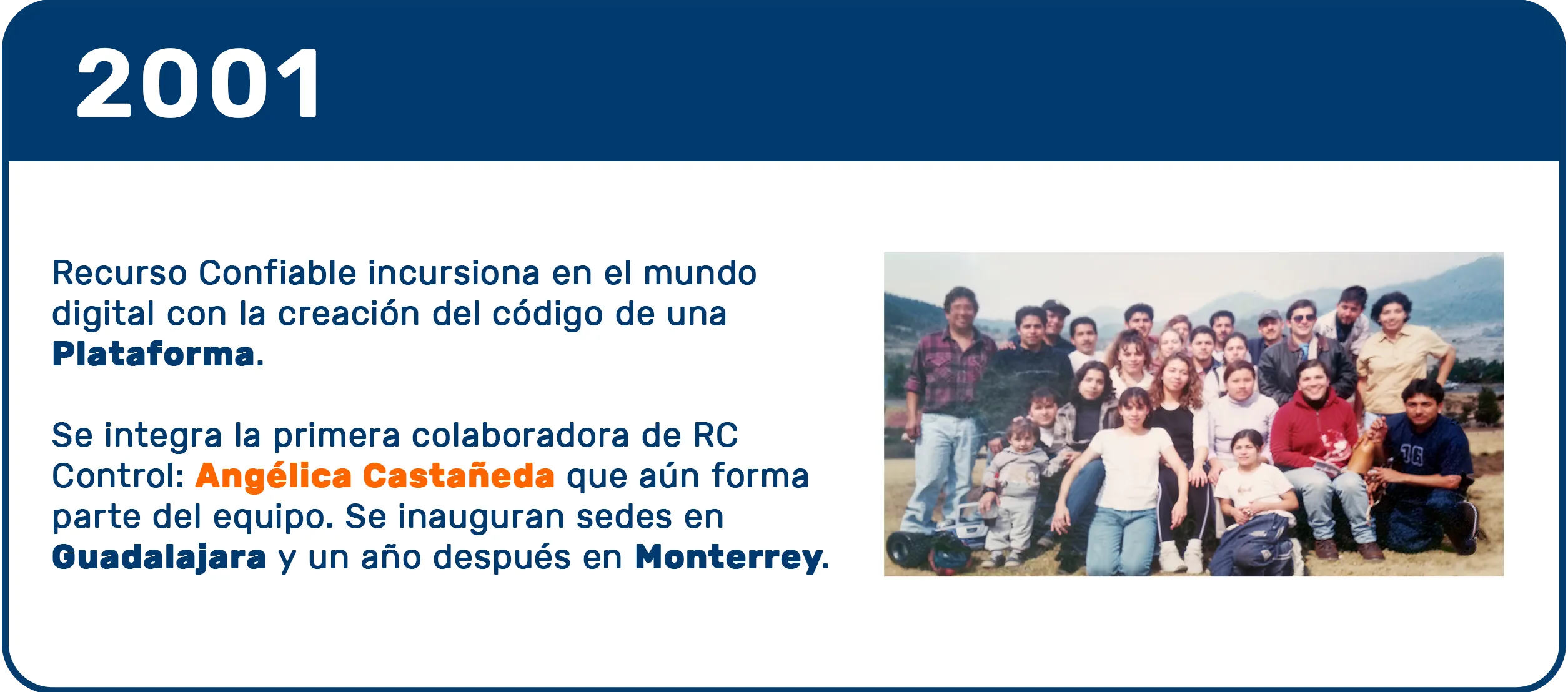 Entrada de Recurso Confiable al mundo tecnológico en 2001 con la creación del código de la Real-Time Transportation Visibility Platform.
